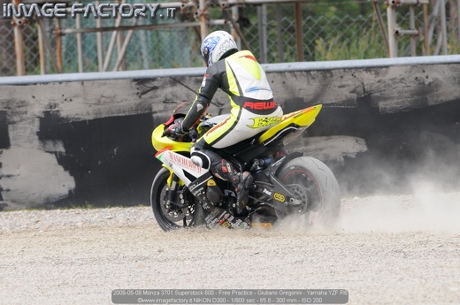 2009-05-09 Monza 3701 Superstock 600 - Free Practice - Giuliano Gregorini - Yamaha YZF R6
